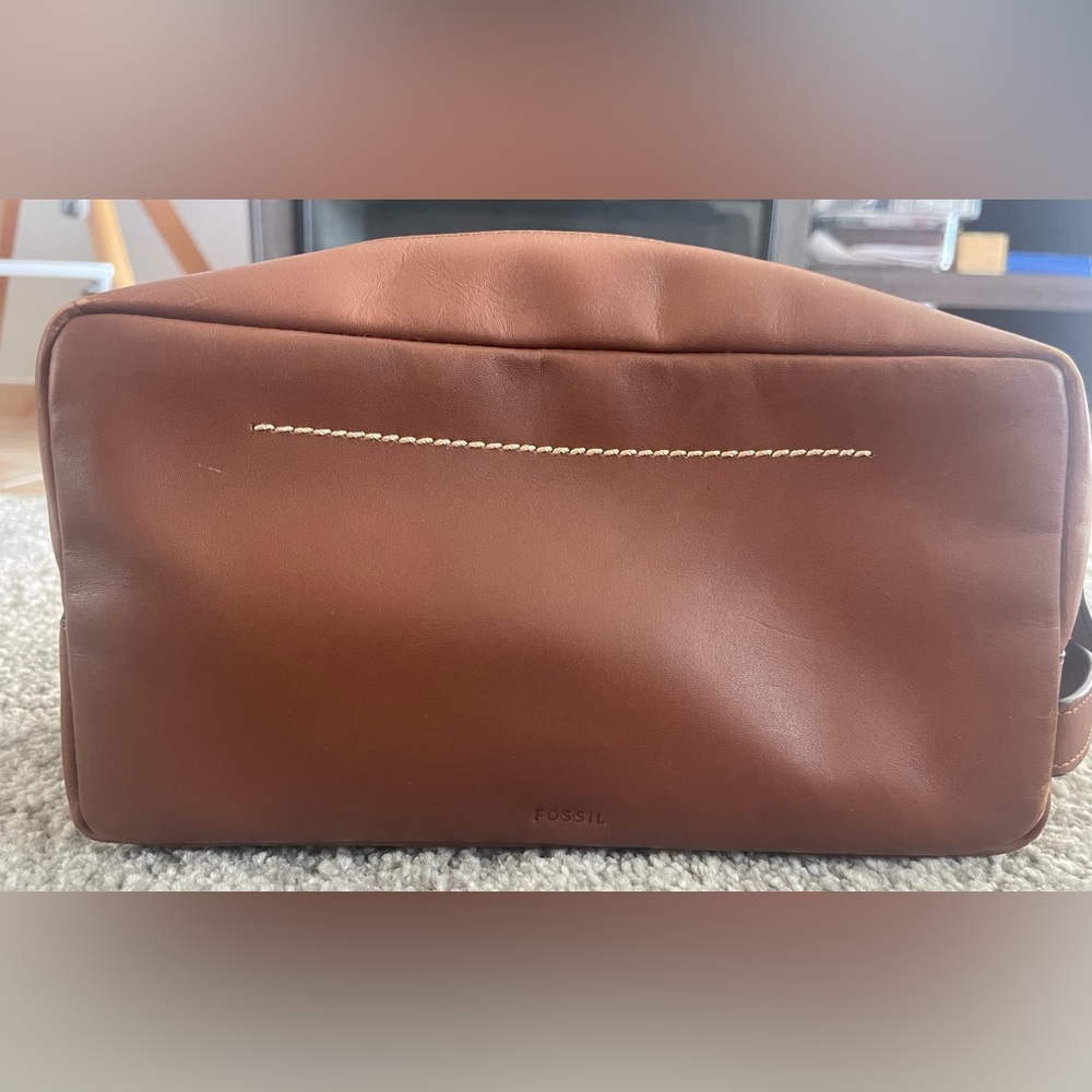 Fossil Brown Leather Bag For Men